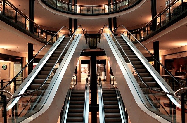 escalator, stairs, metal segments, architecture, building, lighting, passenger transport, handrails, light, move, commercial building, shopping center, escalators, rise, germany, glittering, stole, metal, glass, modern, consumption, lights, lamps, escalator, escalator, building, building, building, building, building, commercial building, shopping center